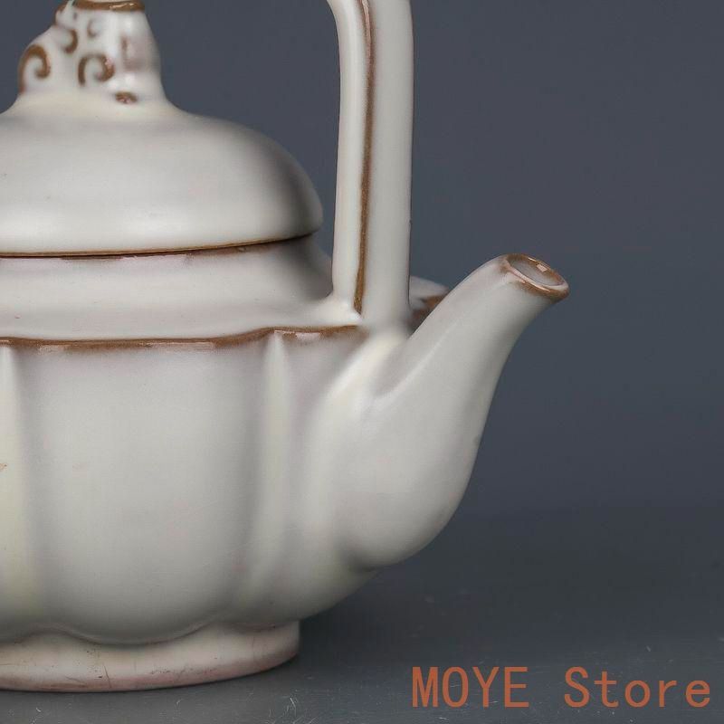 宋汝窯月牙白釉提梁壺 急須 工芸品 美術品 置物zw0829 - メルカリ