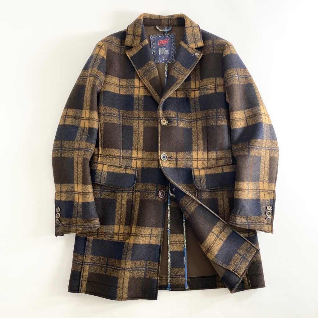 45h7【イタリア製】BOB ボブ ボンディングメルトン チェスターコート