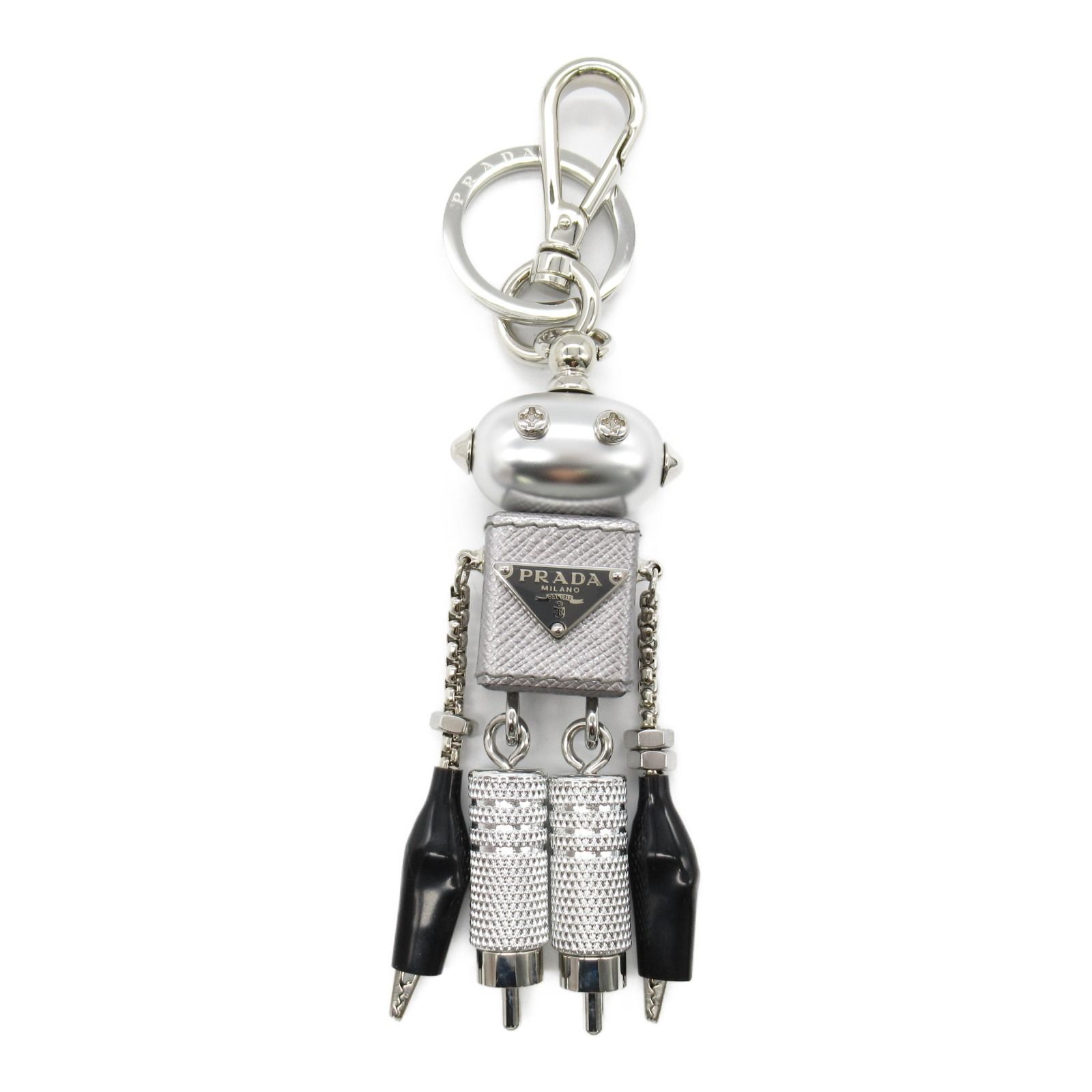 プラダ PRADA チャーム ロボット チャーム シルバー レザー ロボット