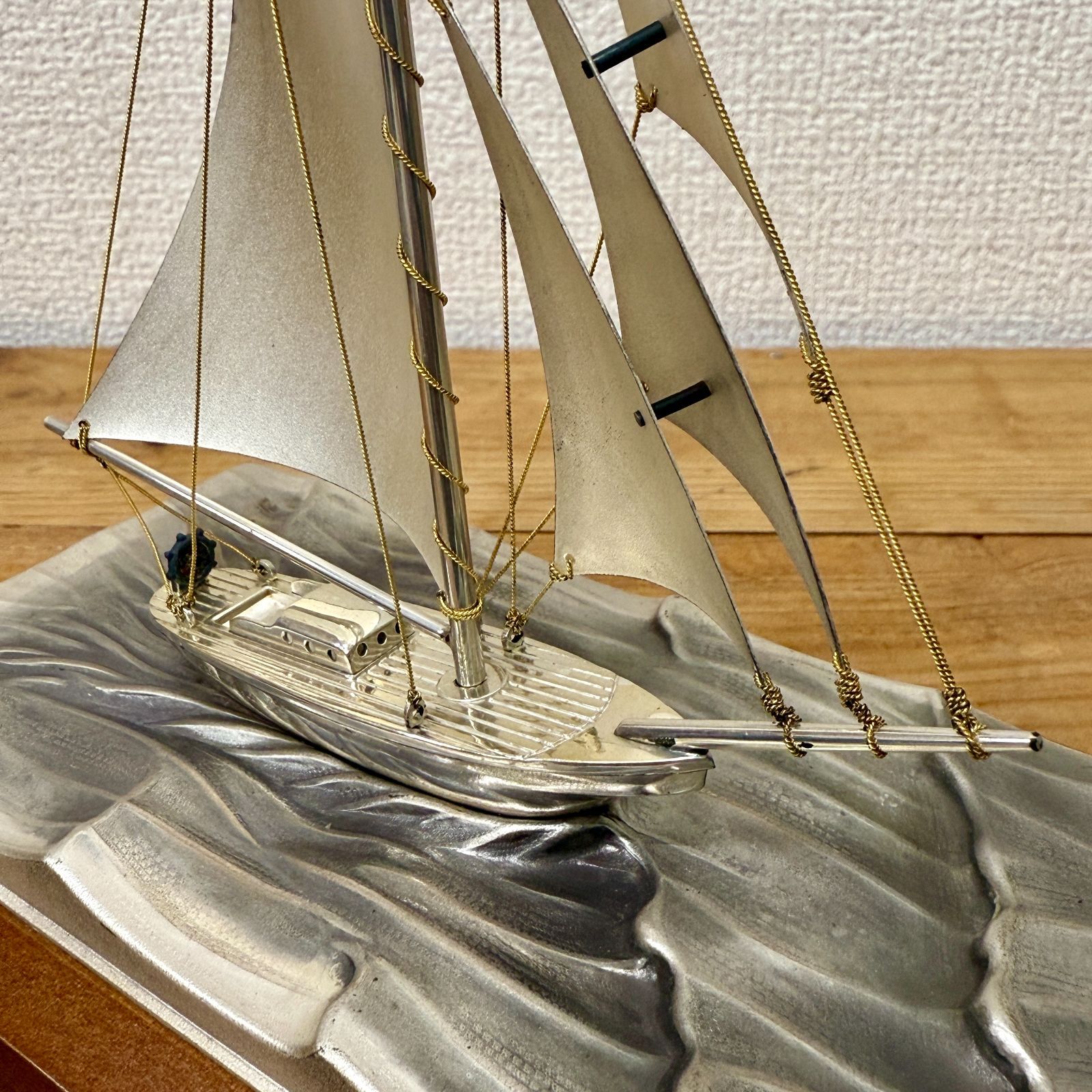 関工芸 銀製 ヨット 帆船 置物 STERLING 960 SEKI 工芸品 模型 変色