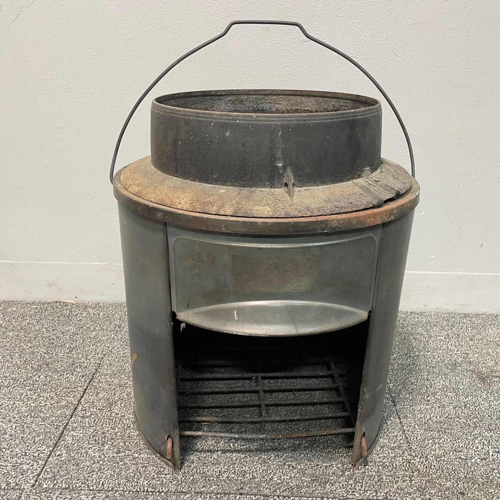 ♭ 昭和レトロ 鉄製 かまど 古民家 釜戸 羽釜 レトロ 古民具 釜