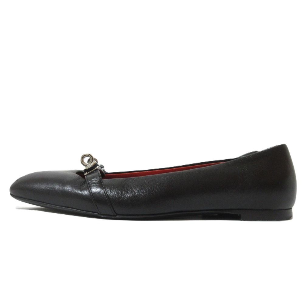 美品 HERMES エルメス ビルバオ ケリー金具 レザー バレエシューズ