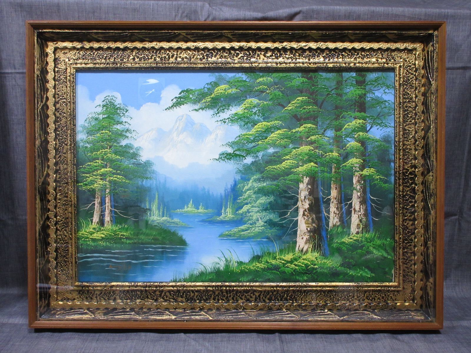 黒柳弘行「灯台」油彩 油絵 サイン入り 中古 美品 黒柳弘行「灯台