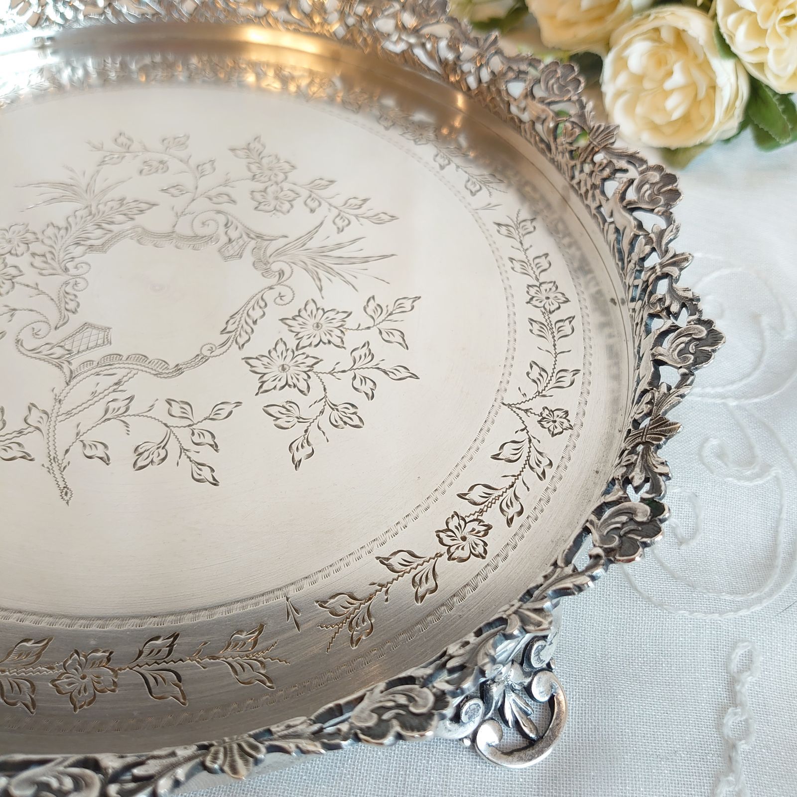 純銀 シルバートレイ シルバートレー アンティーク - メルカリ