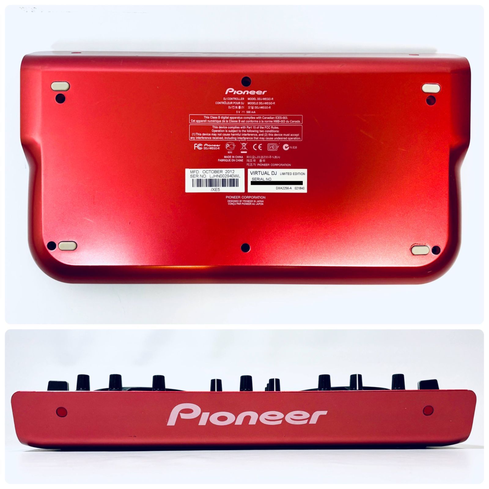 美品】DJコントローラー Pioneer DDJ-WEGO レッド SN(LJHN002940WL) ID