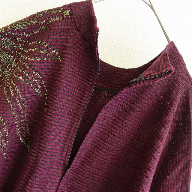 斎藤都世子 サイトウトヨコ 花柄 薔薇 総柄 ラメ ニット ワンピース