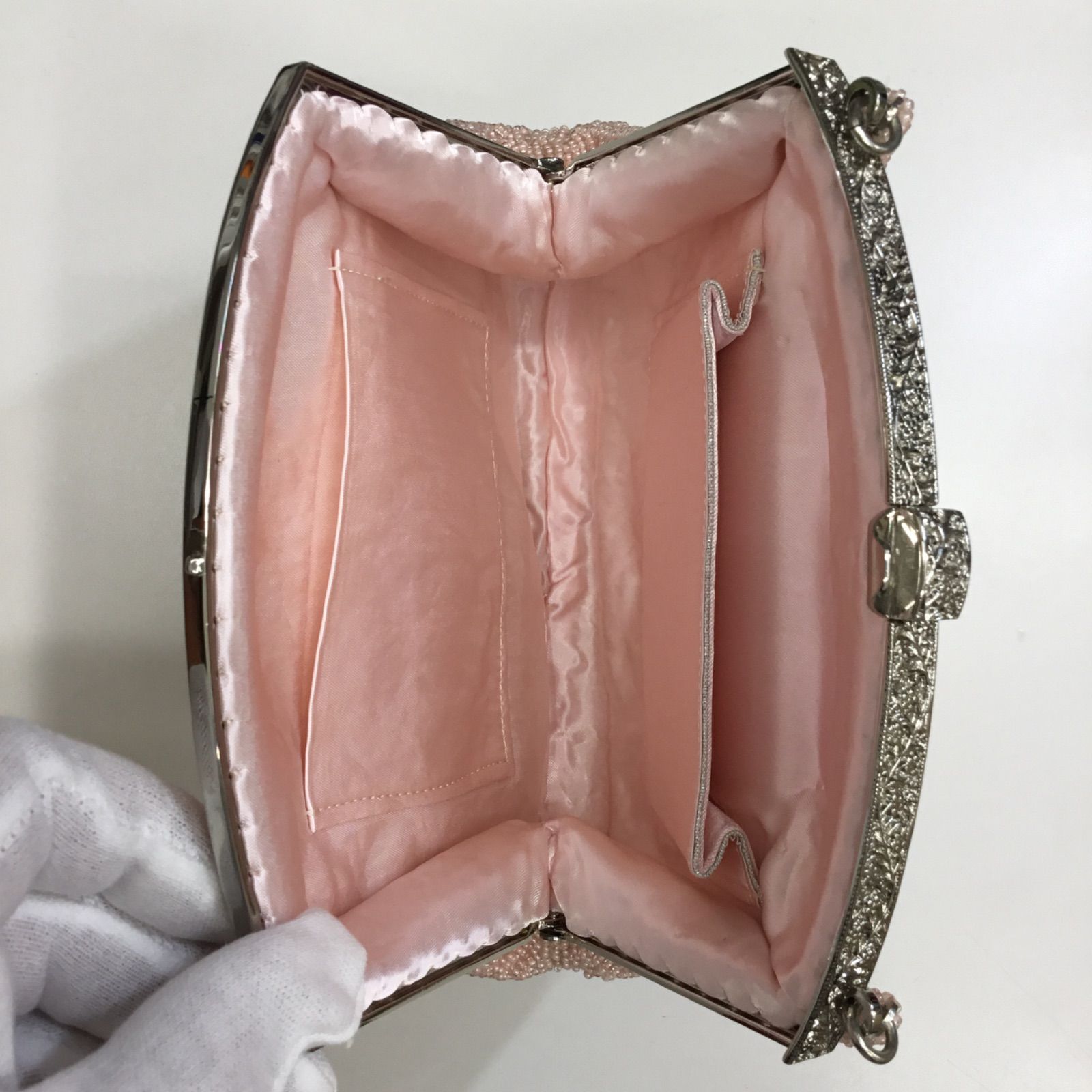 ☆昭和レトロ 圧巻 和装バッグ 🔷 ビーズ バッグ ／ ビーズ 花刺繍