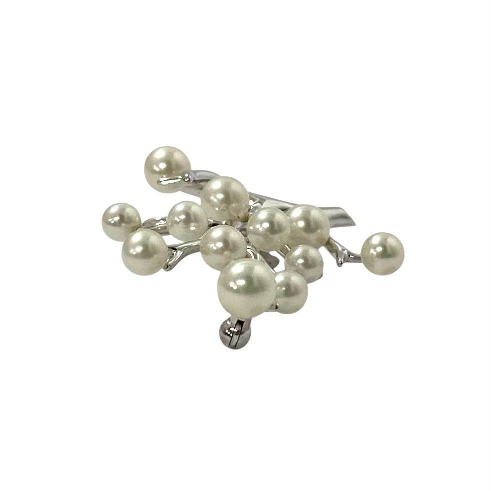 Y【MIKIMOTO】幸福の木 パール ブローチ SILVER/シルバー 総重量約4.5g