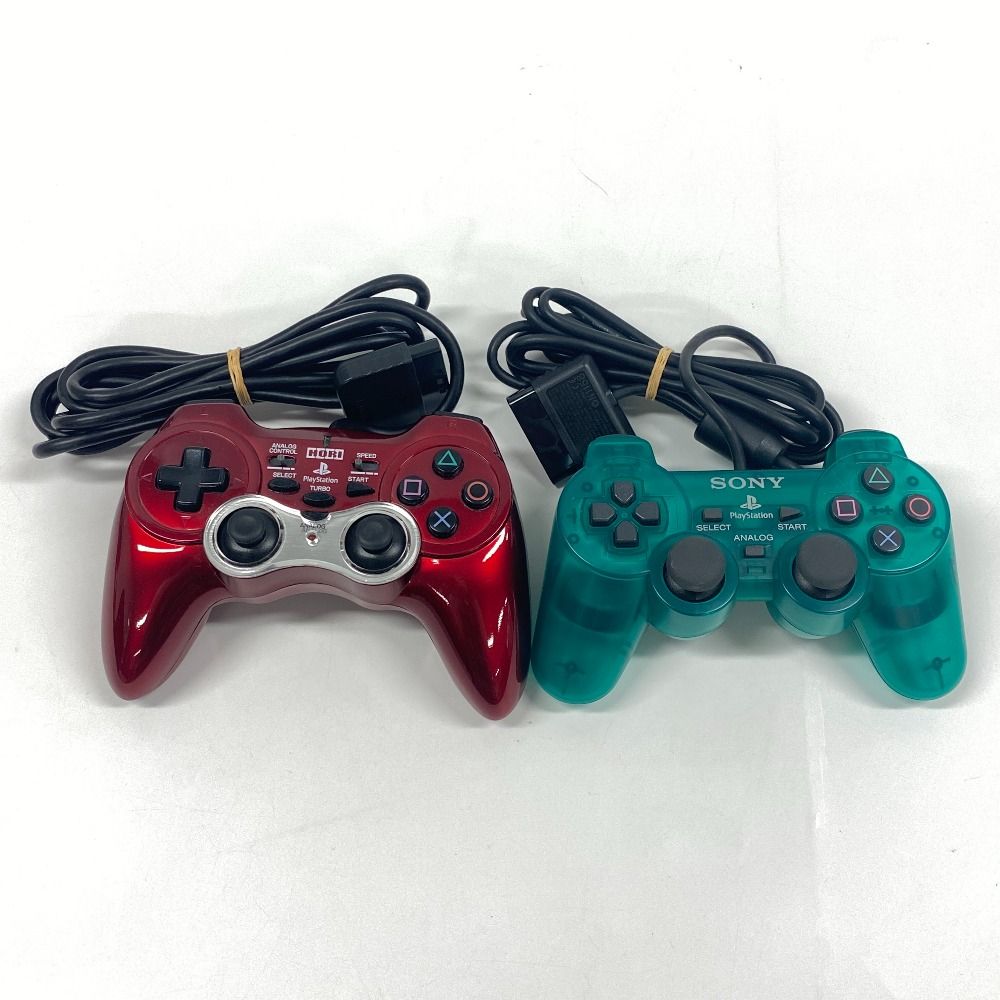 プレイステーション2 コントローラオーシャンブルー グリーン2個