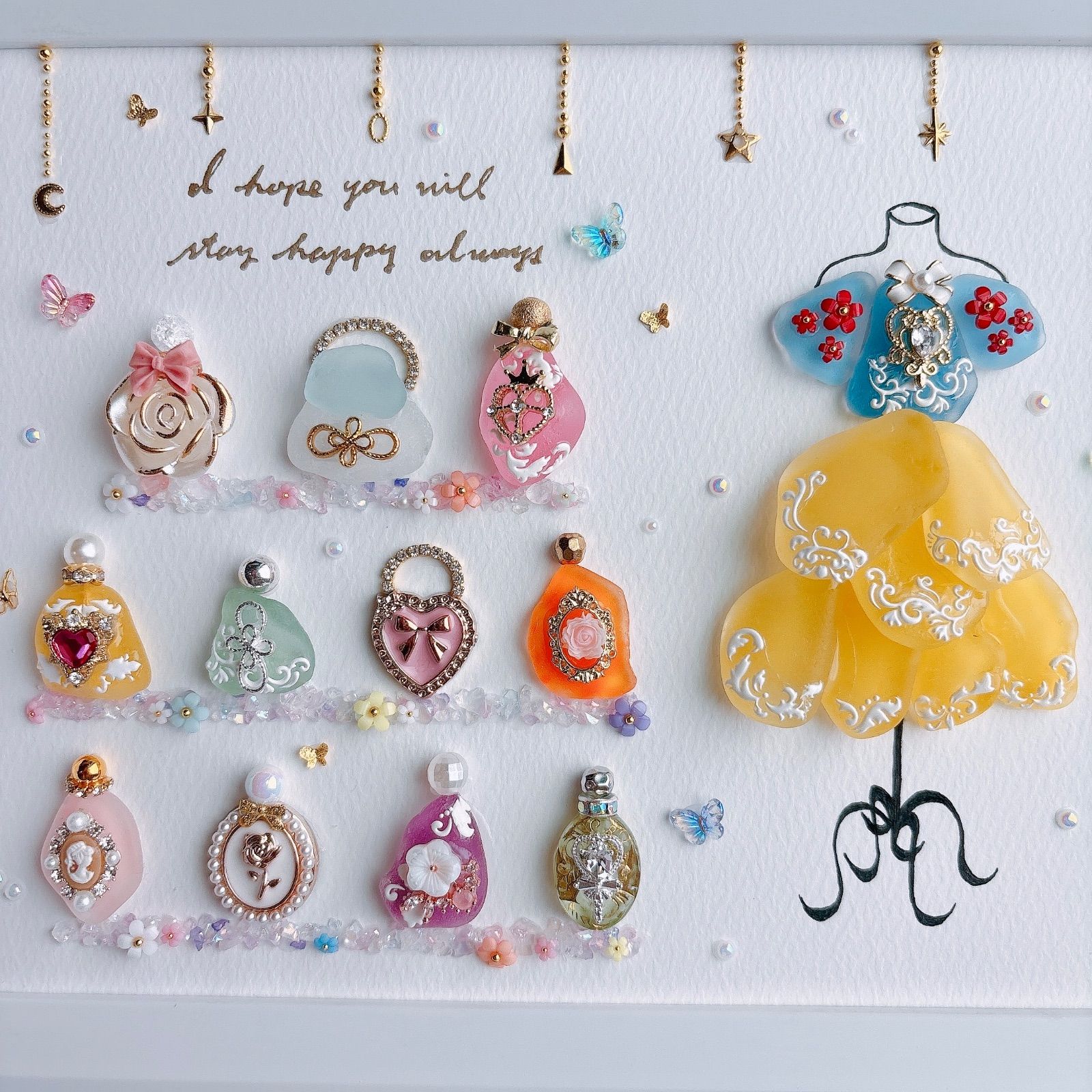 シーグラスアート オシャレ プリンセス 香水 化粧品 フレンチガーリー