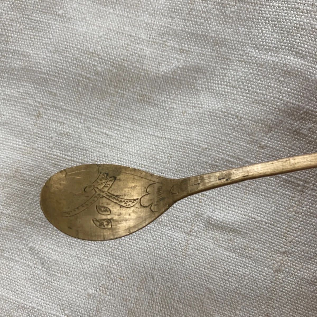 スッカラ 薬匙 中国 韓国 李朝 スプーン 朝鮮工芸 真鍮 骨董 古道具