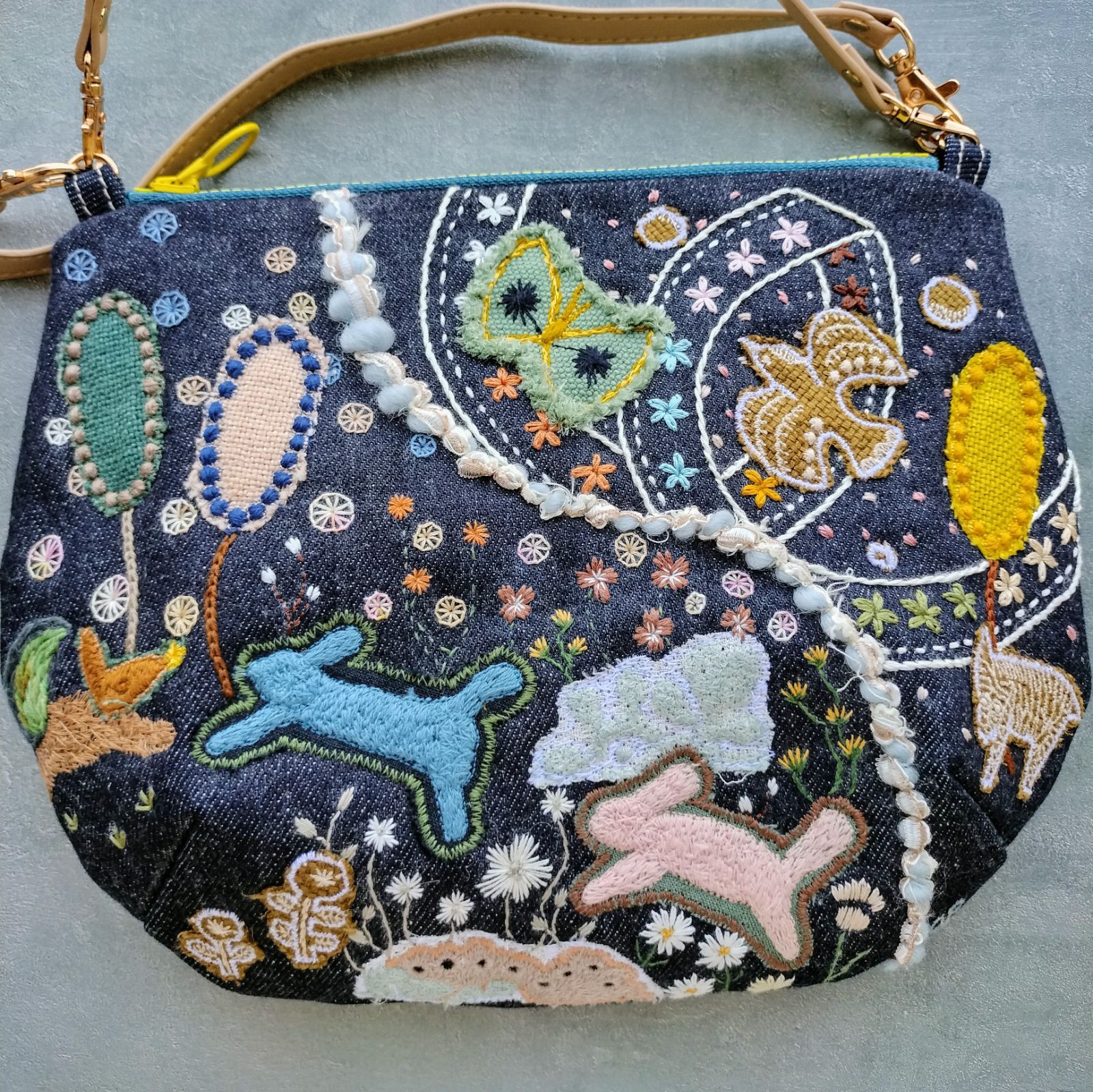 ミナペルホネン✳︎ハンドメイド✳︎ミディアムパン本革ショルダー