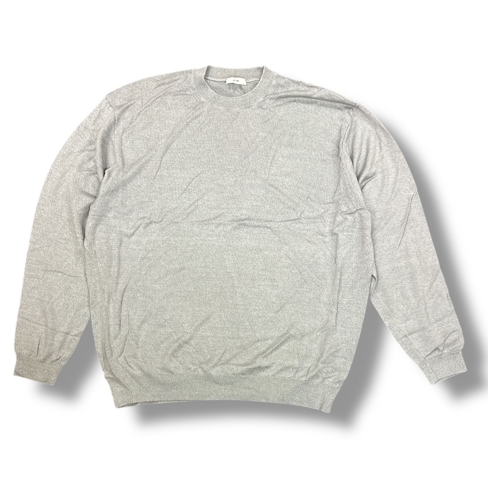 ATON GARMENT DYED SILK WASHI クルーネックセーター