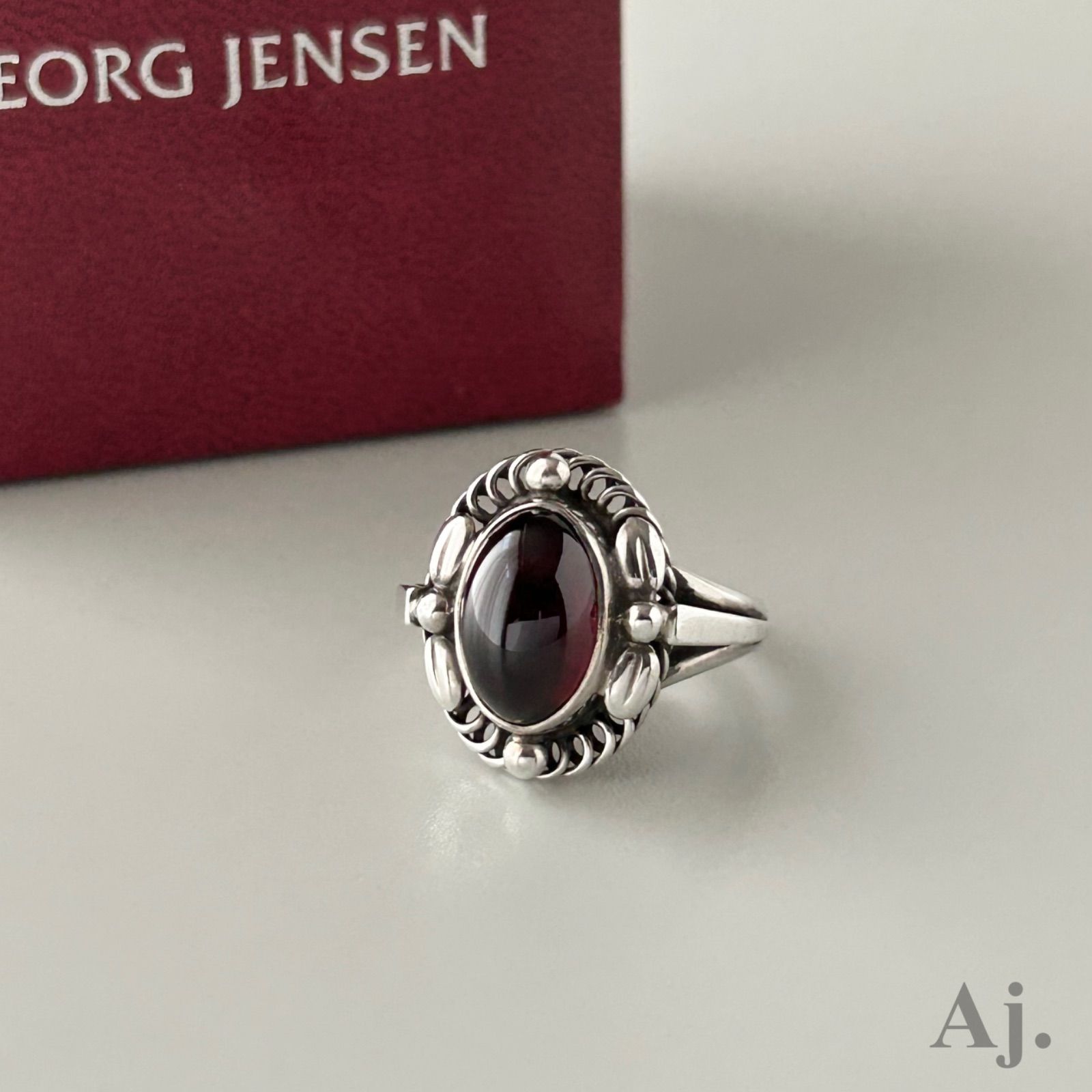 ハチワレ様 ジョージジェンセン リング 指輪 1A ガーネット AG925 約