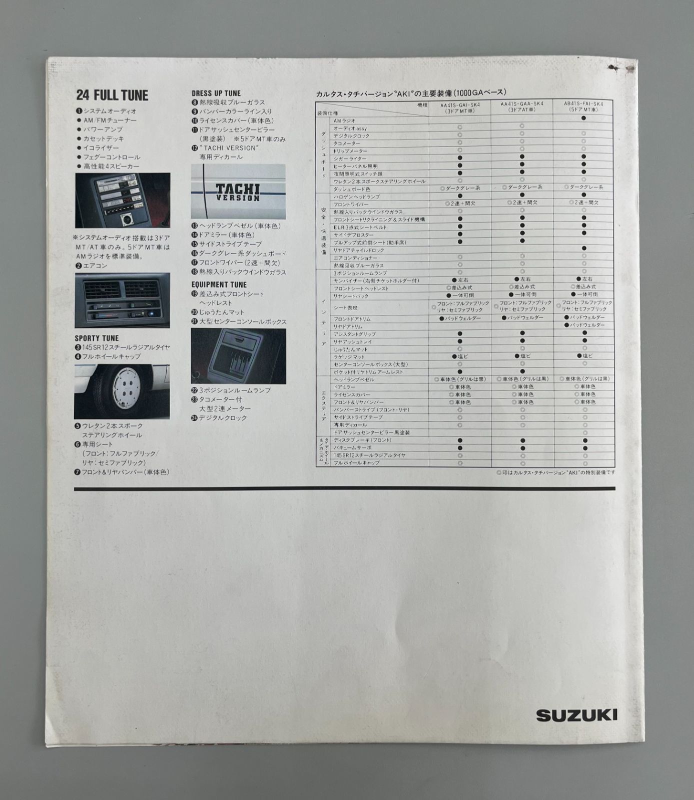 初代カルタス AA41系 TACHI VERSION カタログ《2種セット》／1983年