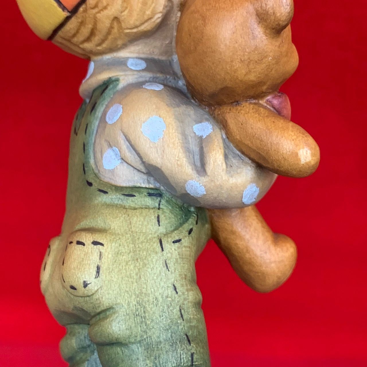 アンリ人形 木彫り サラケイ Bearly Ready 12cm Anri イタリア 置物 J1