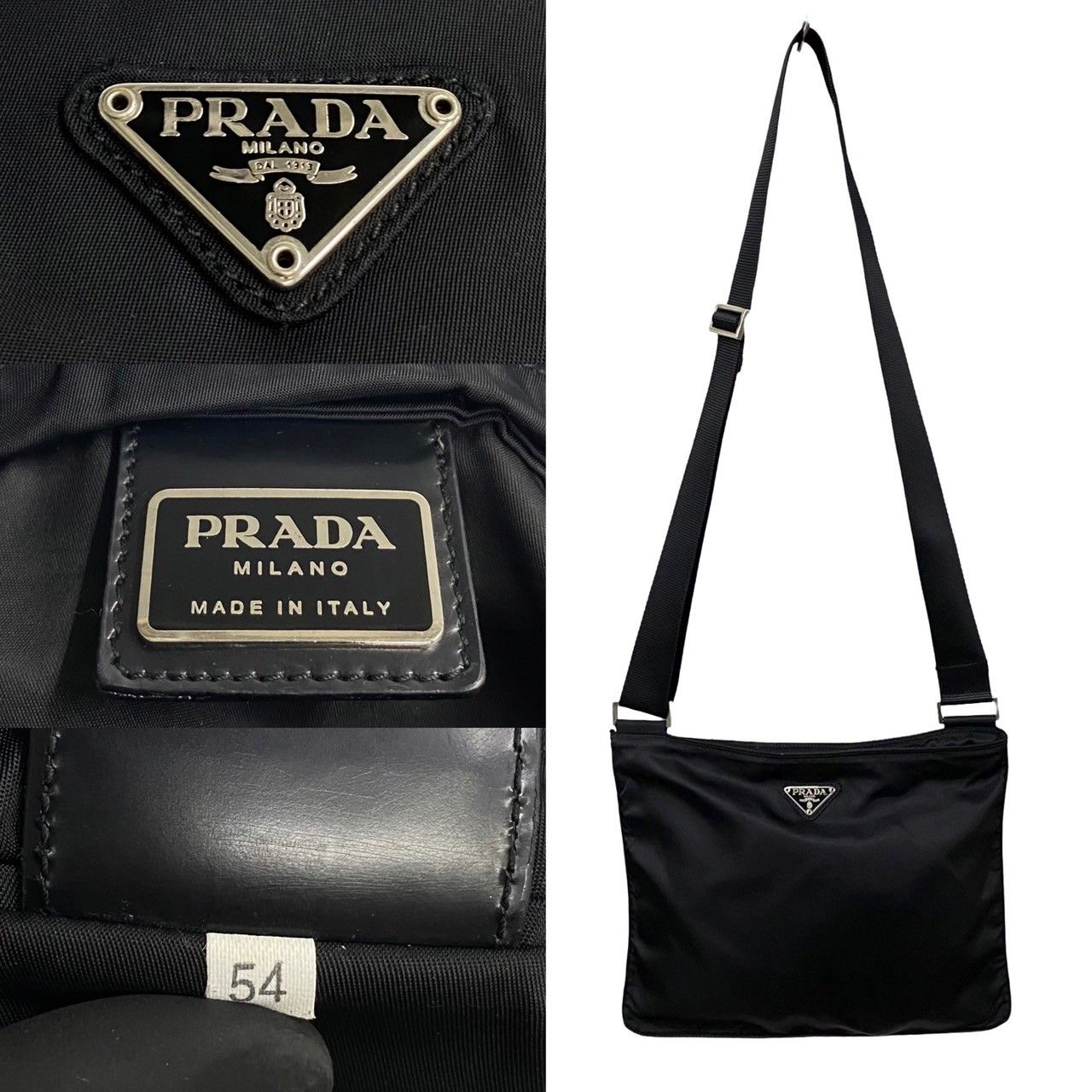極 美品 PRADA プラダ 三角ロゴ 金具 ナイロン ミニ ショルダーバッグ