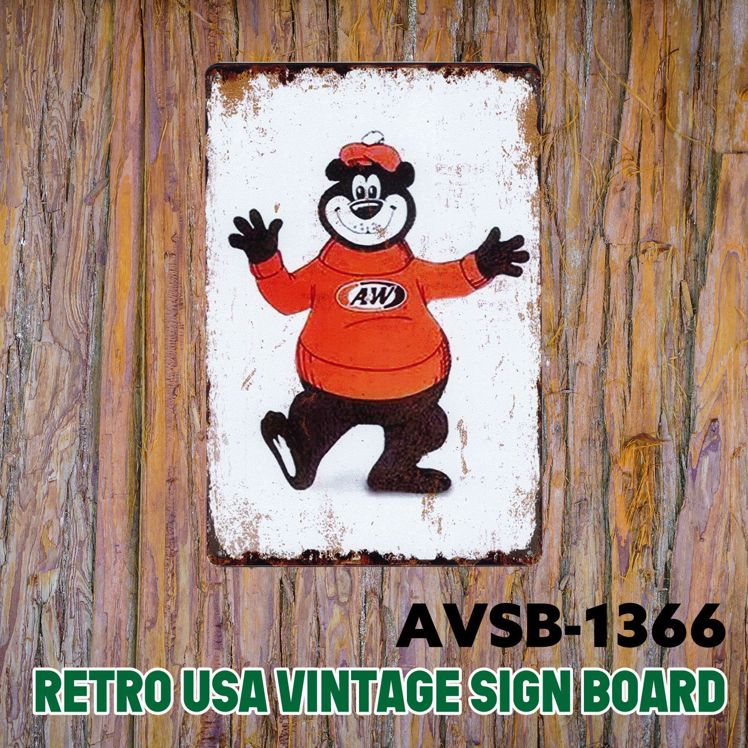 A&W アメリカン雑貨 キャラクター ブリキ看板 アメリカン 雑貨