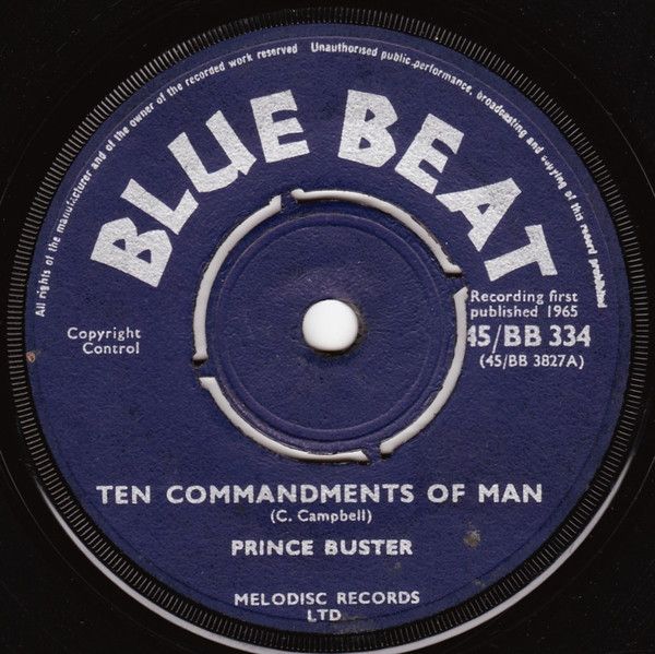 英7” Prince Buster Ten Commandments Of Man 45BB334 Blue Beat