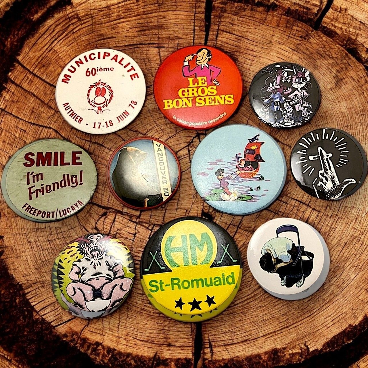 缶バッジ ビンテージ アンティーク Q 50s ~ 60s 70s 80s 90s 00s 小物