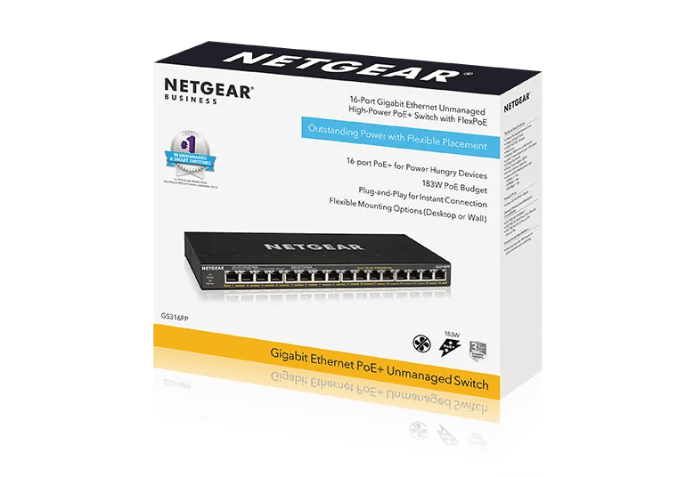 NETGEAR 16-Port Gigabit Ethernet Unmanaged PoE+ Essentials Switch