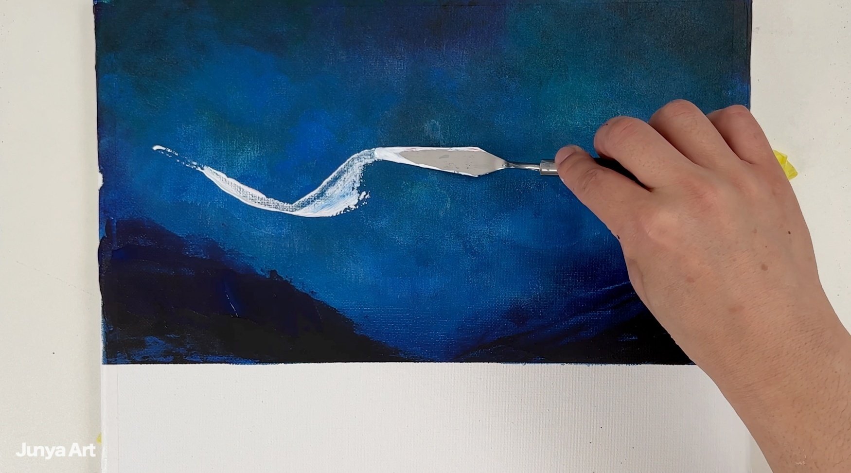 アクリル絵の具で「オーロラ」の風景を描いてみた｜junya_art