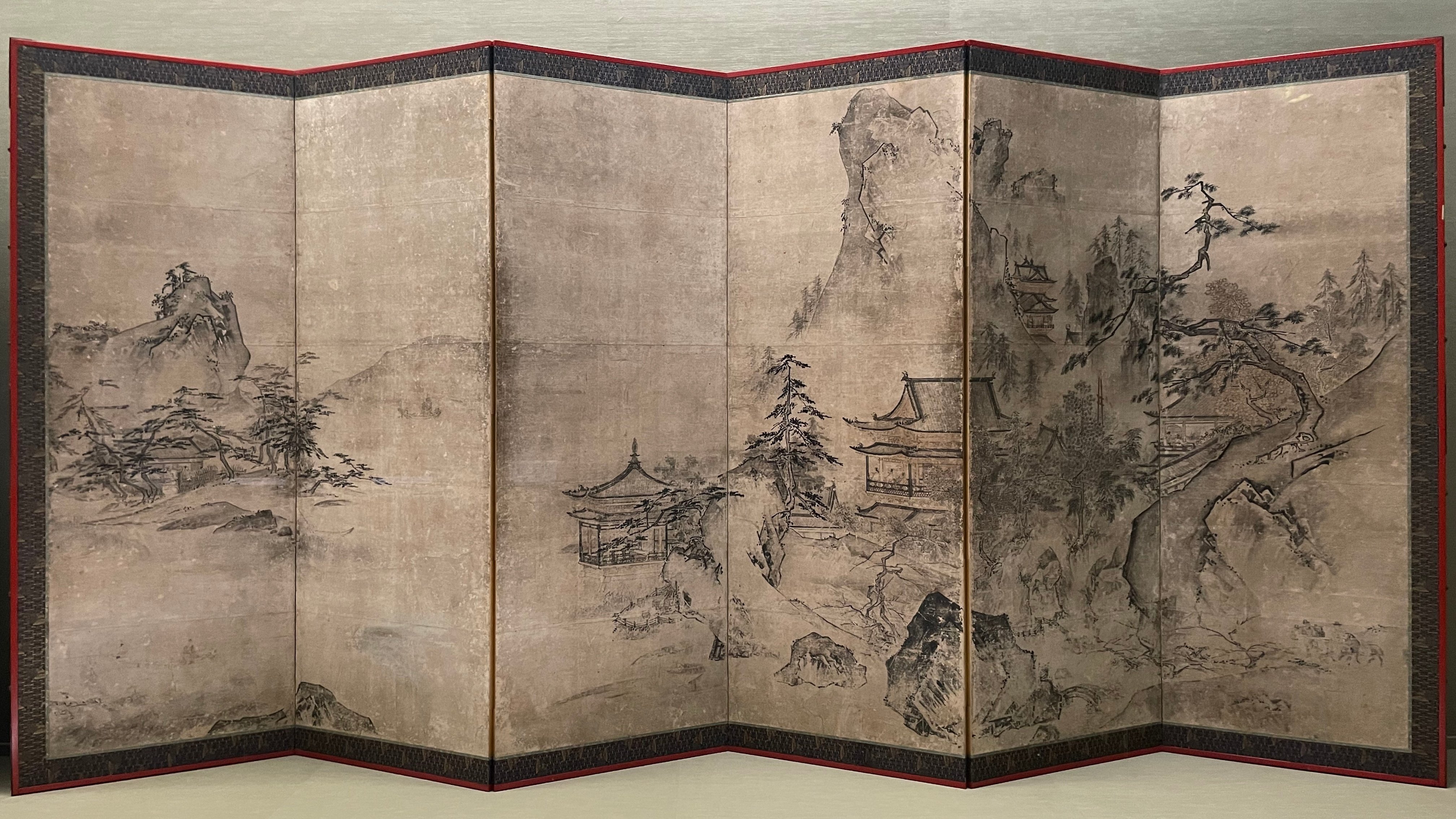 雪舟の師匠・周文の作品と伝わる、トーハクの『四季山水図屏風』を