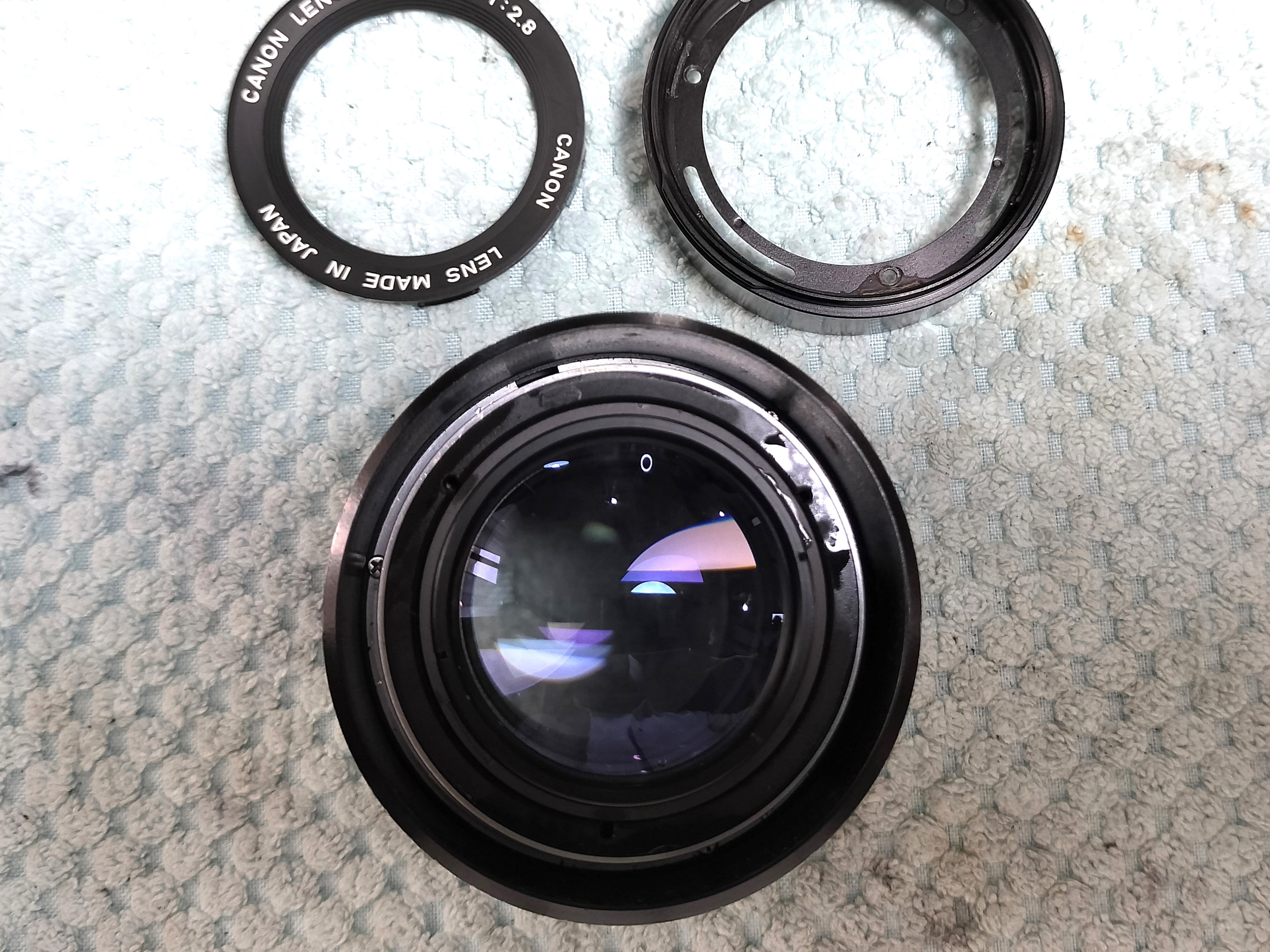 Canon New FD 100mm F/2.8の分解｜フィルムカメラ修理のアクアカメラ