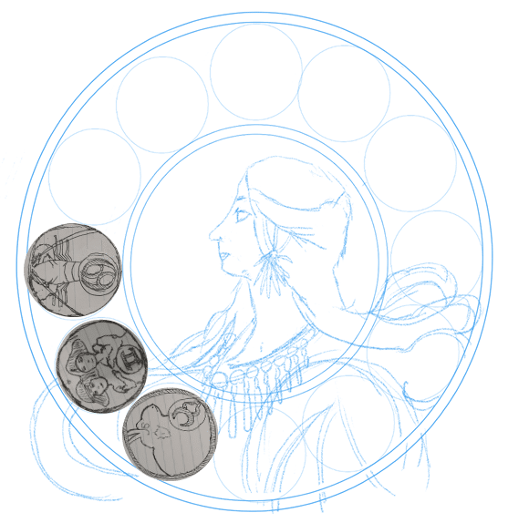 ミュシャ 黄道十二宮の練習②｜Sans