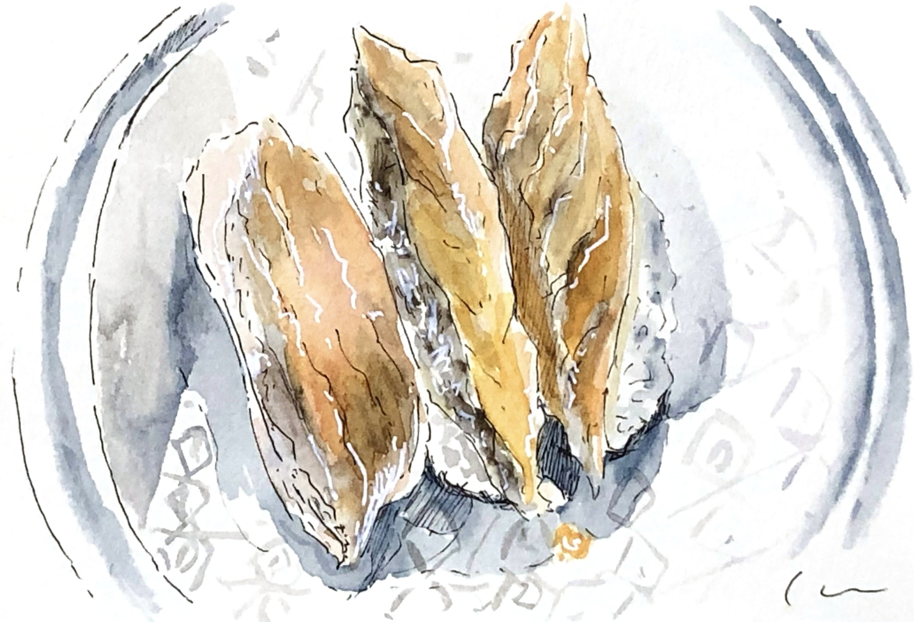 夏休みに食べたおいしかったもの描きました。【水彩画】｜Kee🍌アオキケエ