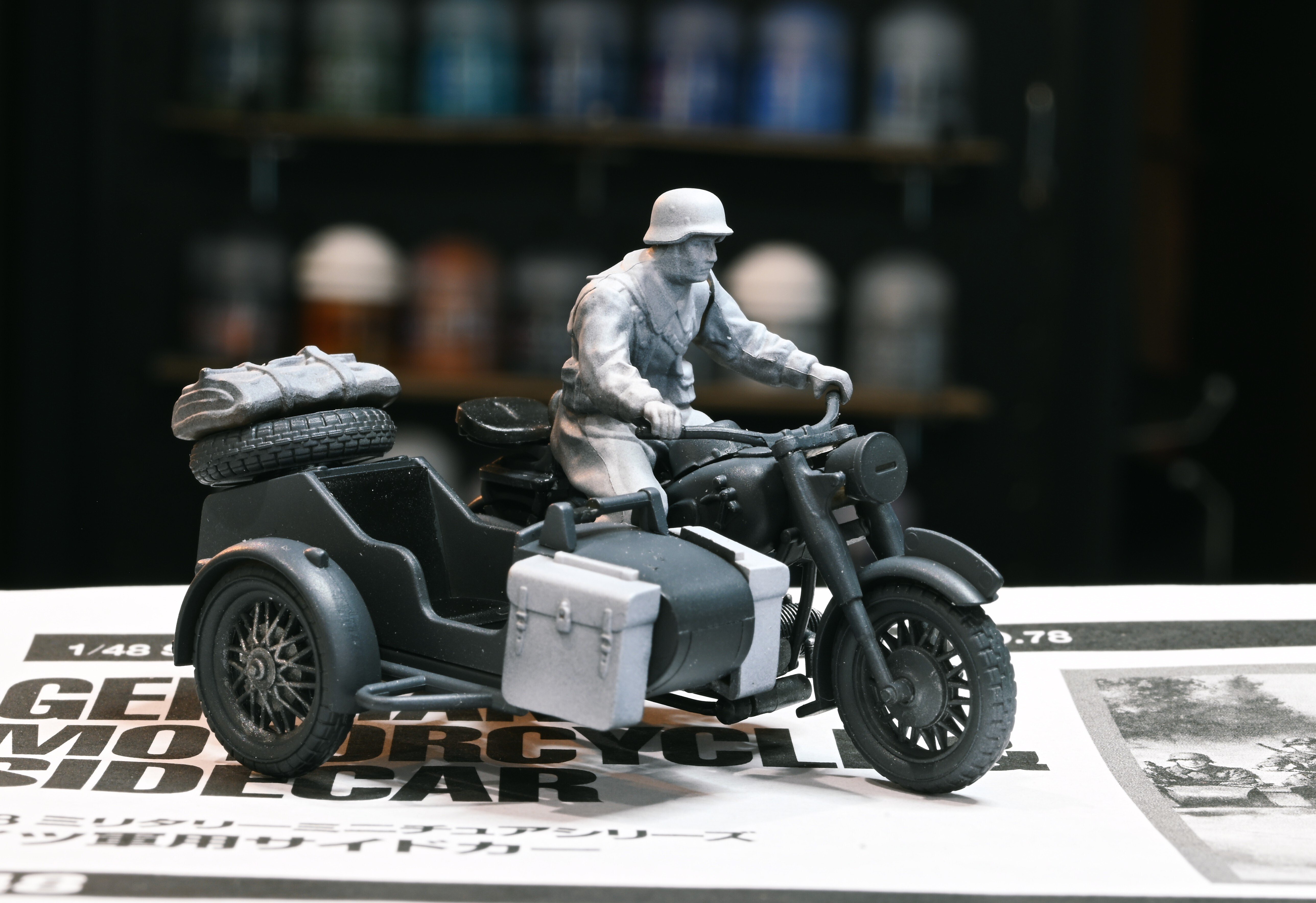 TAMIYA 1/48 ドイツ軍用サイドカー 制作メモ #1｜チワンサム