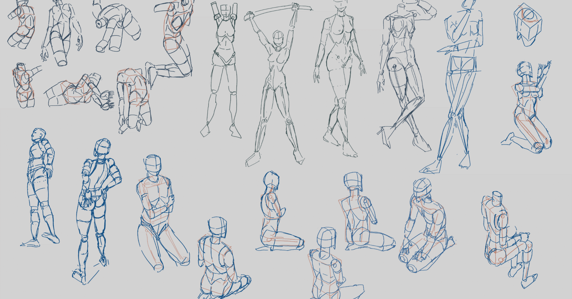 イラスト100日練習リベンジ（Croquies Cafe＋『キム・ラッキの人体