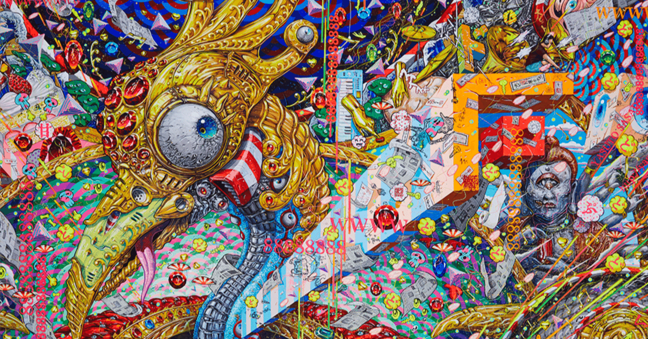 巨大キャンバスに描いた作品「KUJAKU」、自分史上1番大きなサイズ