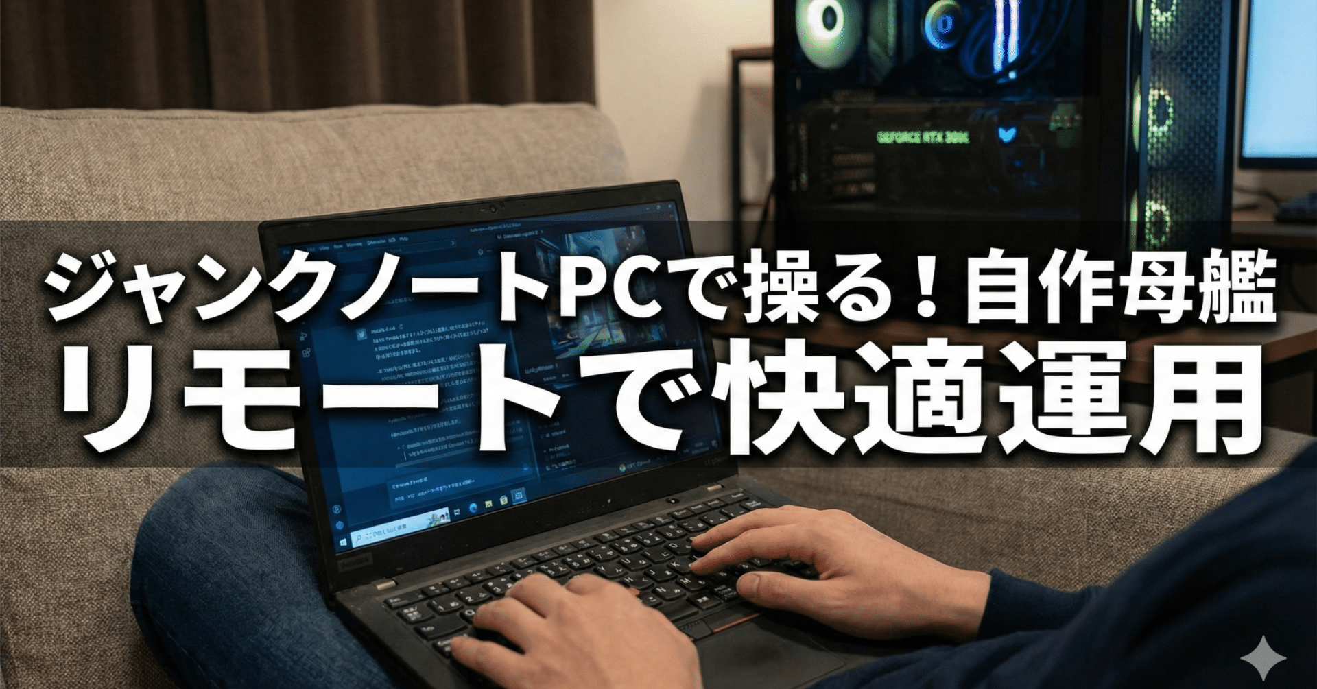 寝転がってRTX3060を操る、ジャンクノートPC × リモートデスクトップ
