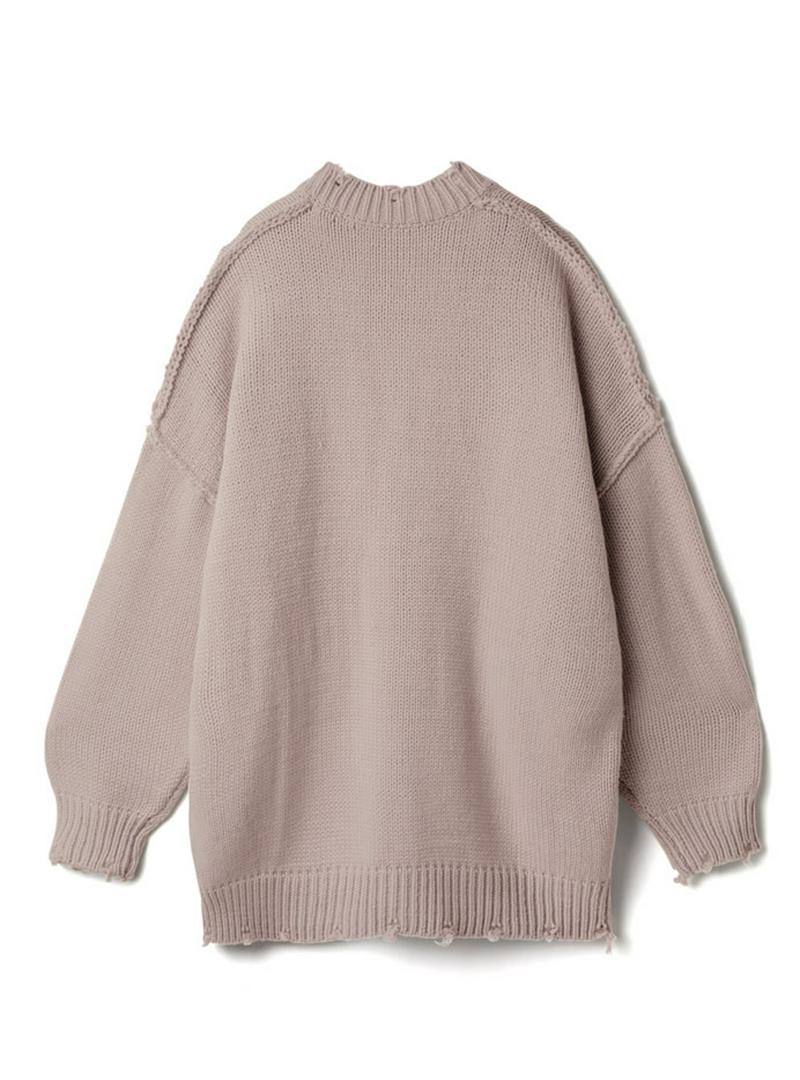 GRL(グレイル)の「Vネックルーズダメージニットトップス」 - PARTE