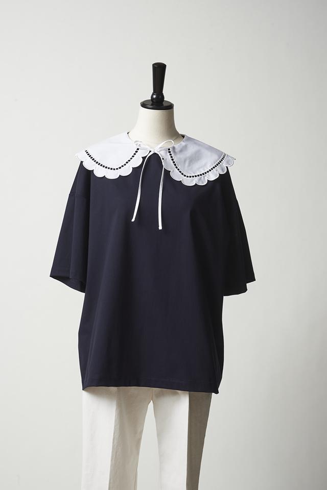 yori(ヨリ)の「スカラップカラーカットソー【2021SP】2月上旬入荷