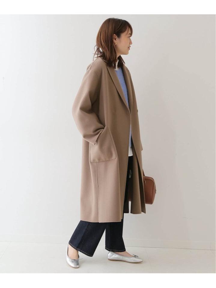 スローブイエナ HAMILTON woolダブルフェイススタンドコート ベージュ ダブルフェイススタンドコート（その他ブルゾン／アウター）｜SLOBE