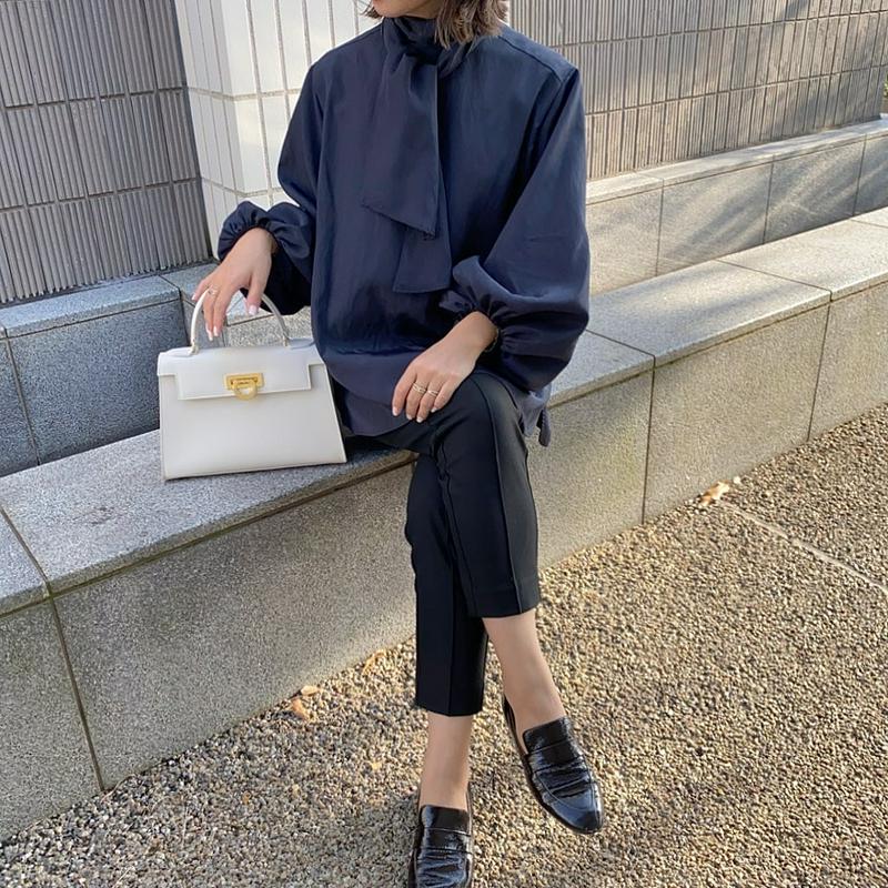 きち⭐︎ヨリ yori セレモニーリボンパフブラウス 長袖 ボウタイ 38