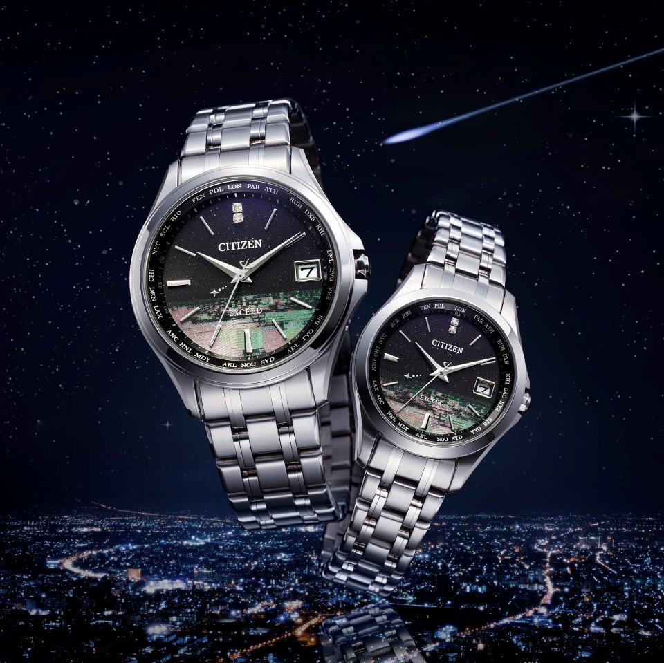 シチズン エクシード』から夜空に降る流れ星をデザインテーマにした