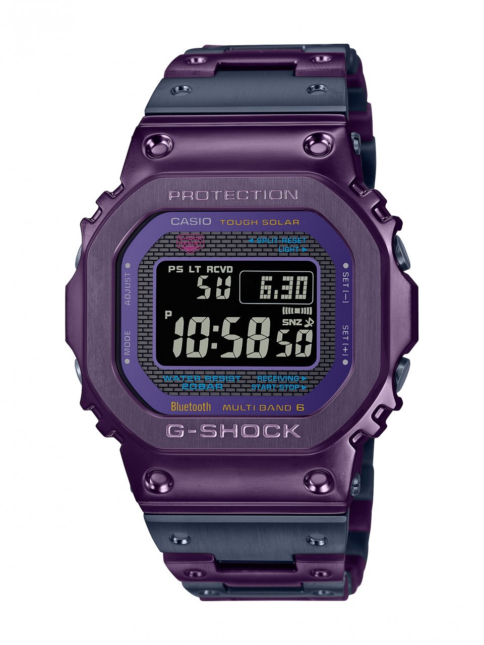 パープルとブルーのバイカラーが映える メタル“G-SHOCK”～黄昏時の東京