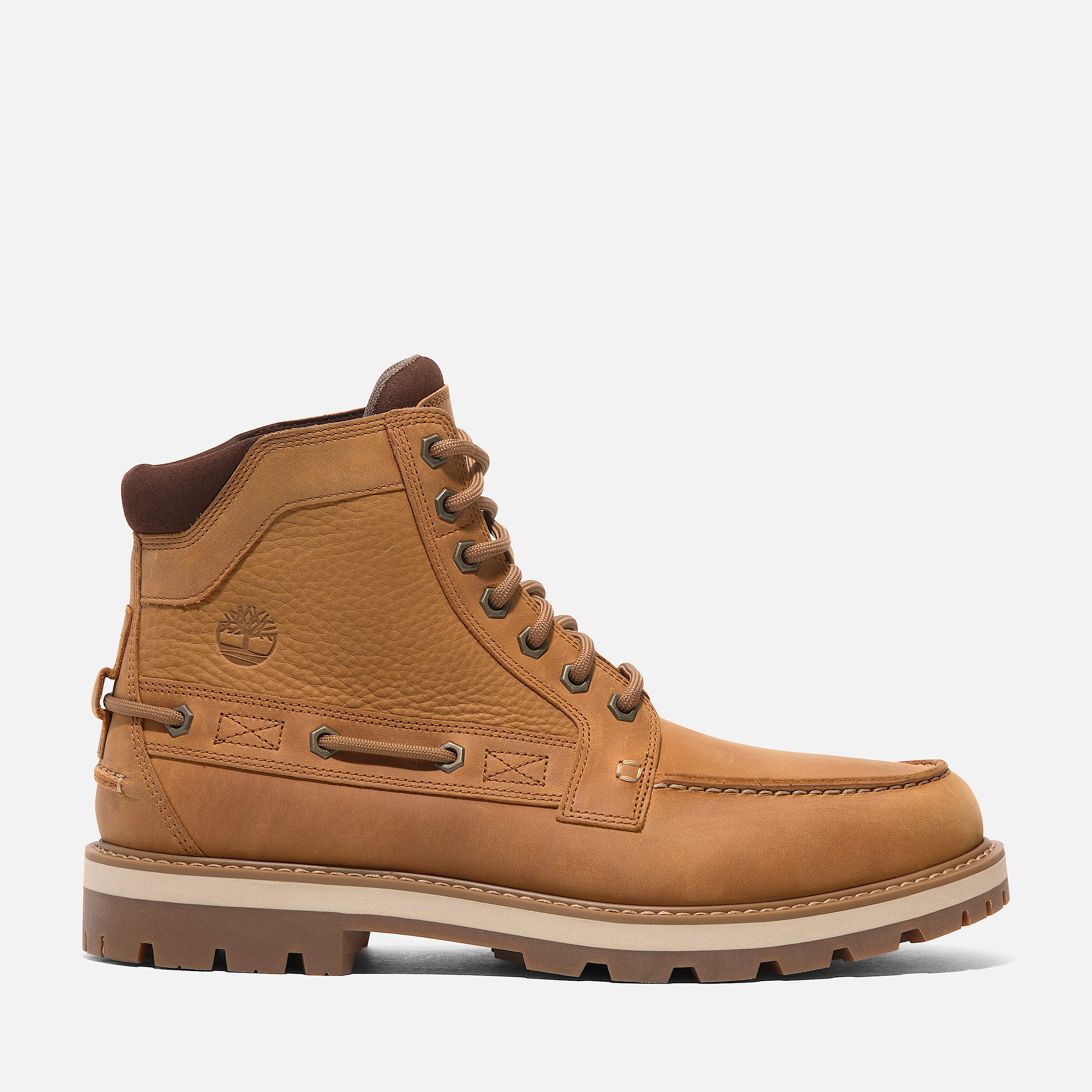 Men's Britton Road 7-Eye Moc Toe Boots - Wheat Full-Grain