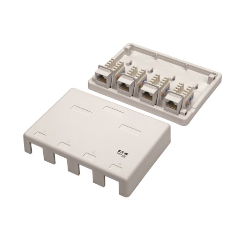 Pre-Configured Unshielded Cat6 4-Port Surface-Mount Box | Eaton
