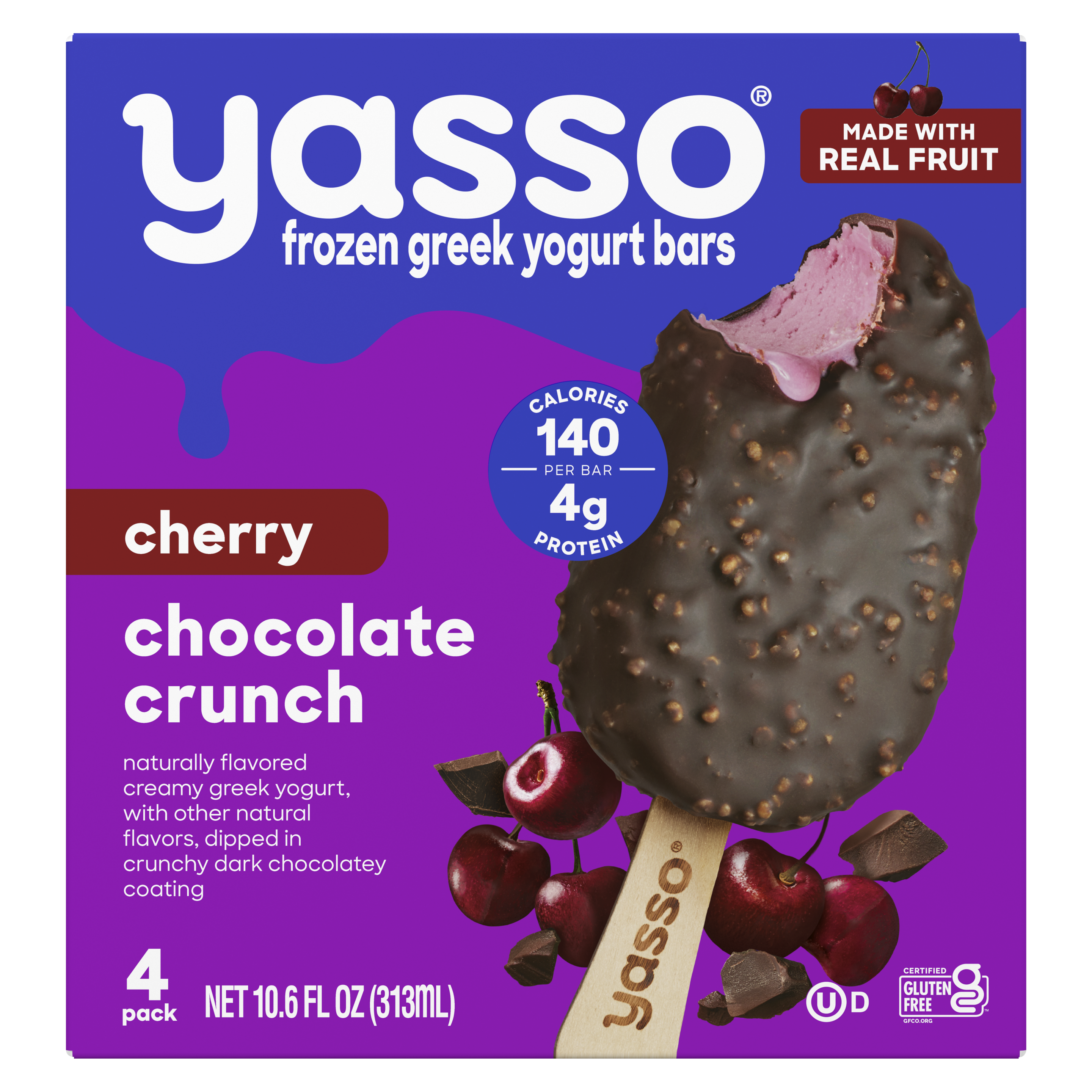 Cherry Chocolate Crunch Bars | Yasso Frozen Greek Yogurt