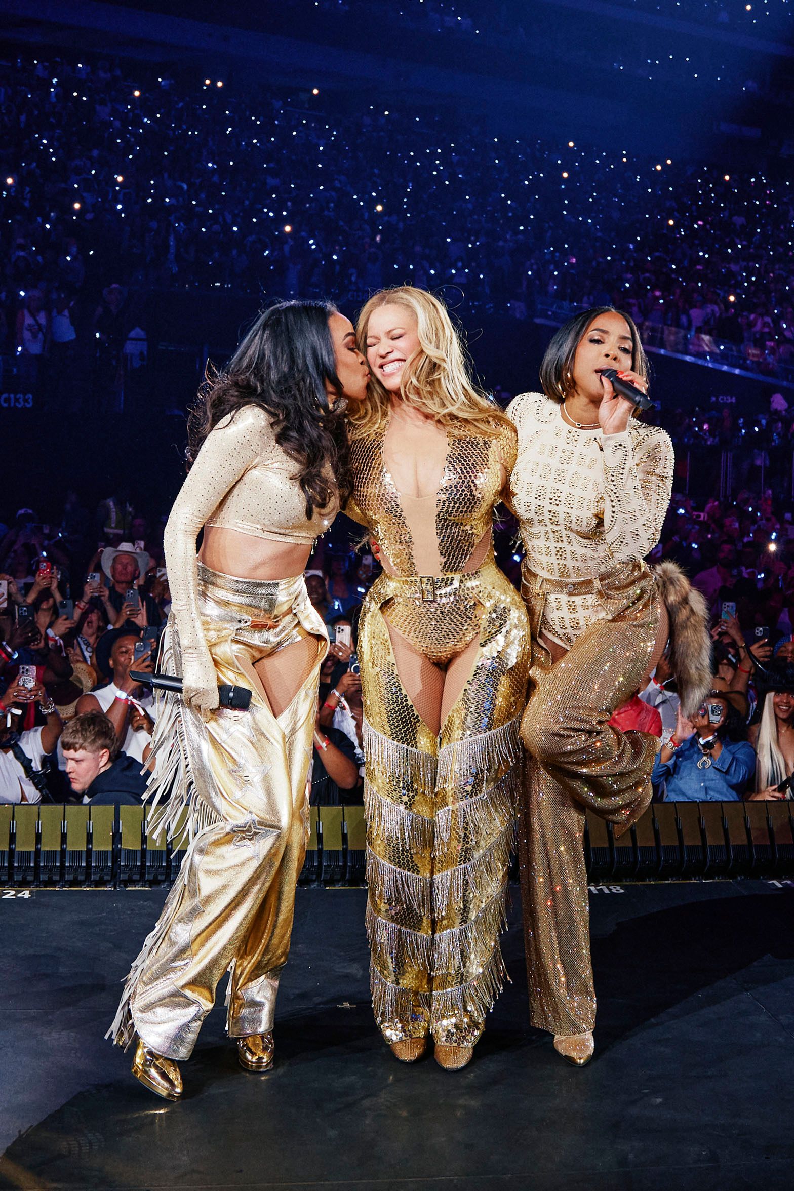 In Chaps, Glitter, and Gold, Destiny's Child Reunite for Beyoncé's