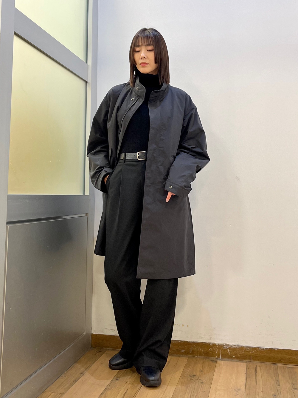 ジャンプスーツ、ウィンドプルーフ2WAYコート」の着用コーディネート
