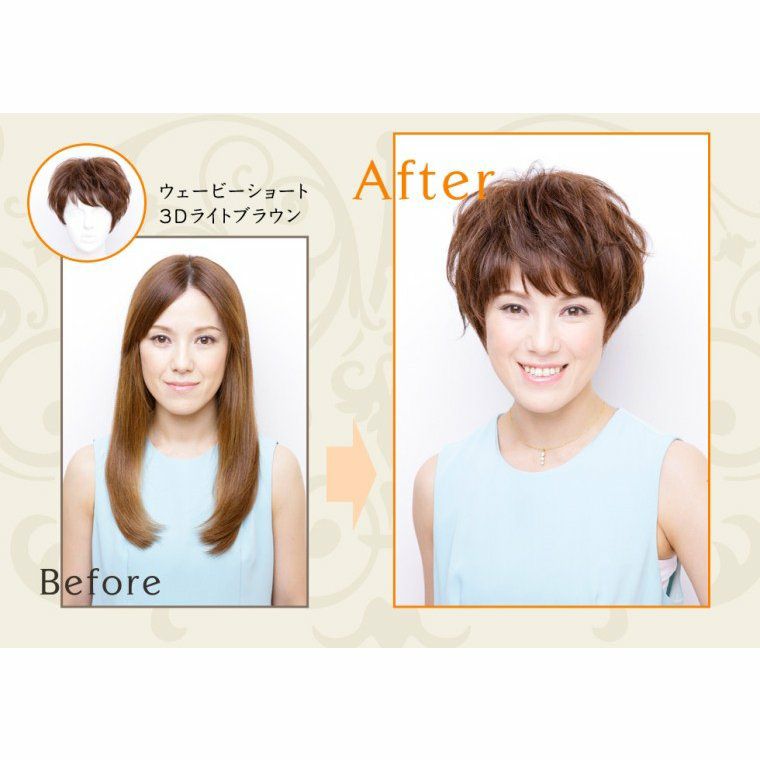 坂巻哲也 ヘアコサージュ フルウィッグ ウェービーショート 人毛 3D