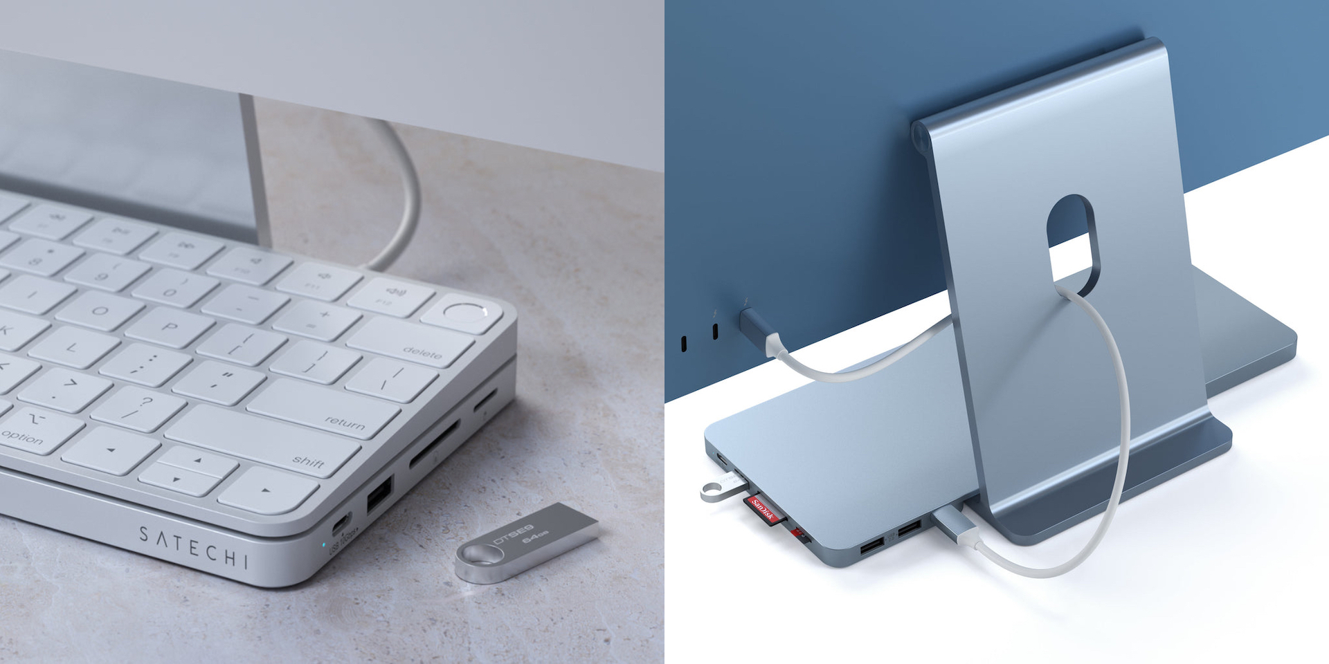 米Satechi、USB-A/-CポートやSDカードスロットに加えSATA/NVMe M.2 SSD
