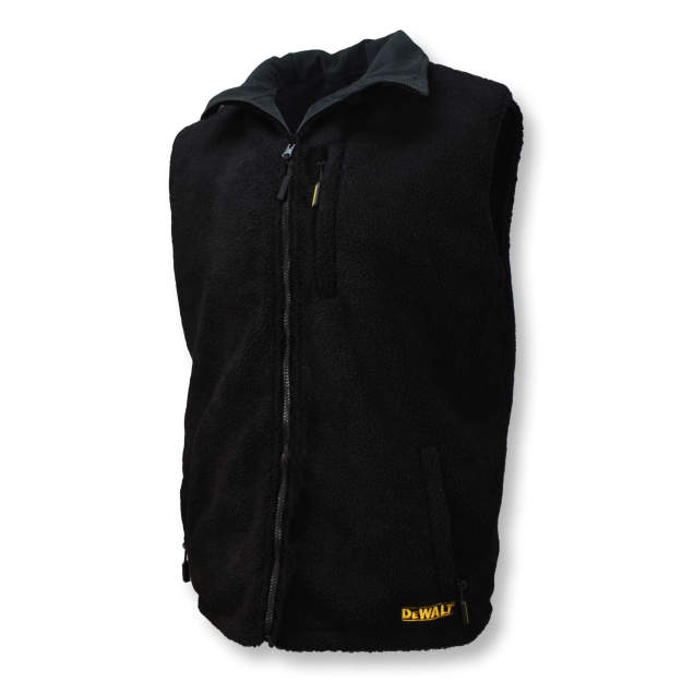 DEWALT Men's Heated Reversible Fleece Vest Kitted Black DCHV086