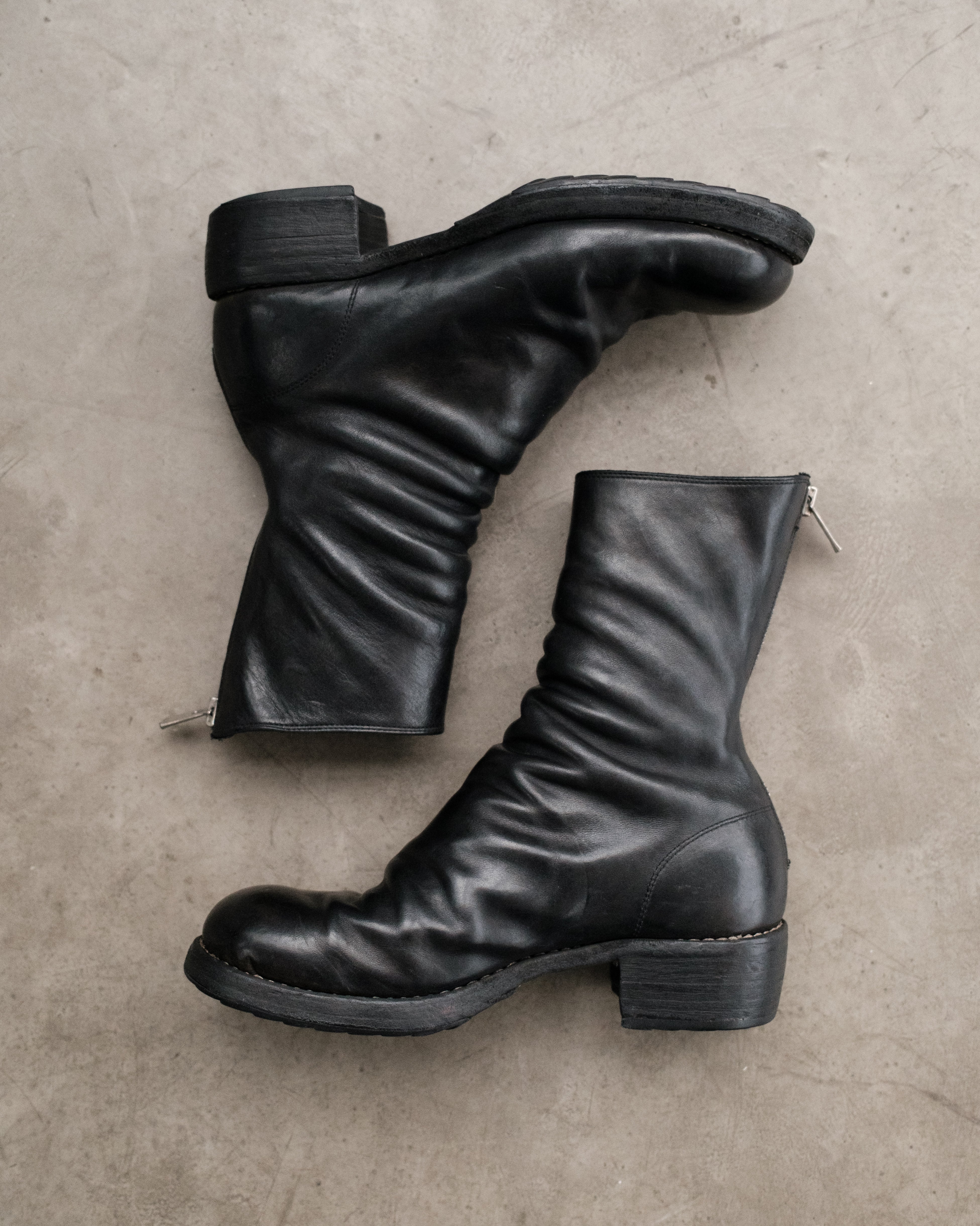 GUIDI 788z Black Horse Leather Back Zip Boots – Around The Shoes
