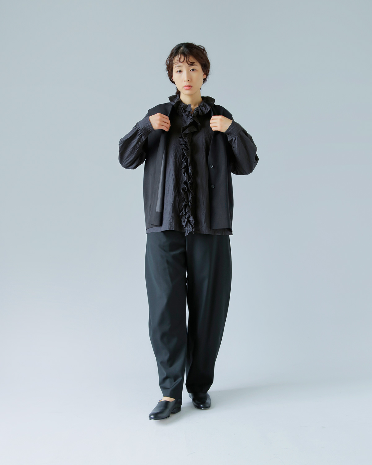 TOUJOURS トゥジュー コットン シルク ギンガム チェック クロス